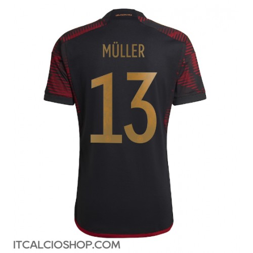 Germania Thomas Muller #13 Seconda Maglia Mondiali 2022 Manica Corta